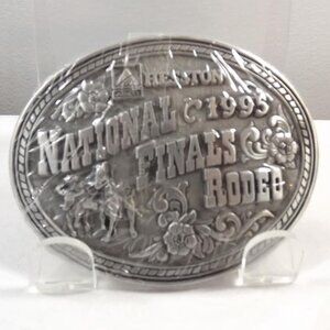 National Finals Rodeo 1995 HESSTON New Old Stock Belt Buckle
